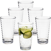 Campingglas aus Acryl 400ml - Trinkglas Acrylglas Kunststoff Wasserglas Camping Garten Echtglasoptik Picknick Becher Kinder Senioren Longdrink Coktail